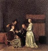 TERBORCH, Gerard The Visit qet oil painting on canvas